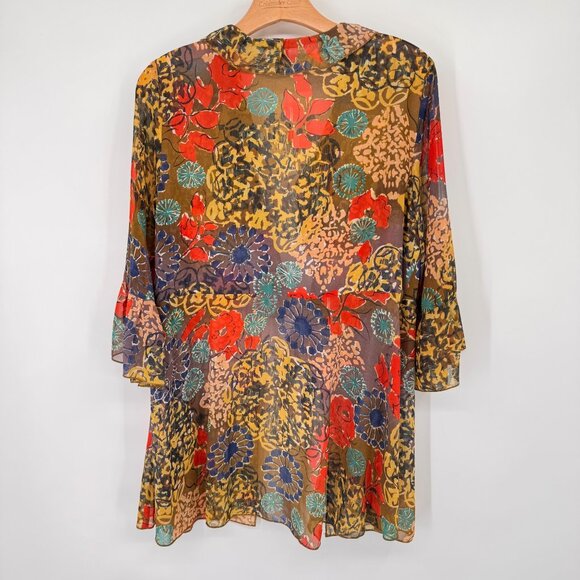 CAbi Shakespeare ruffle tie front kimono top jacket Size XL womens New - Picture 11 of 13